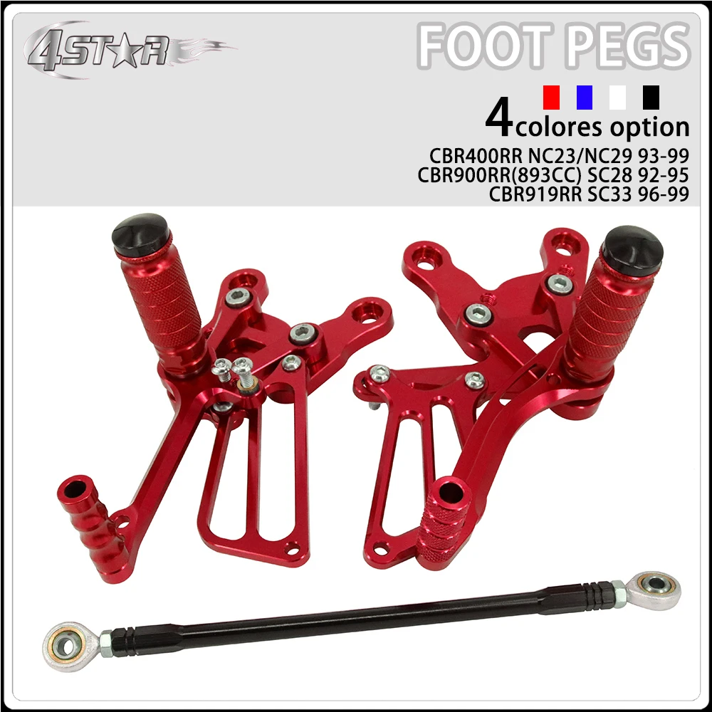 Регулируемые подножки для мотоцикла CNC педалей HONDA CBR400RR NC23 NC29 93 99 CBR900RR SC28 92 95 CBR919RR