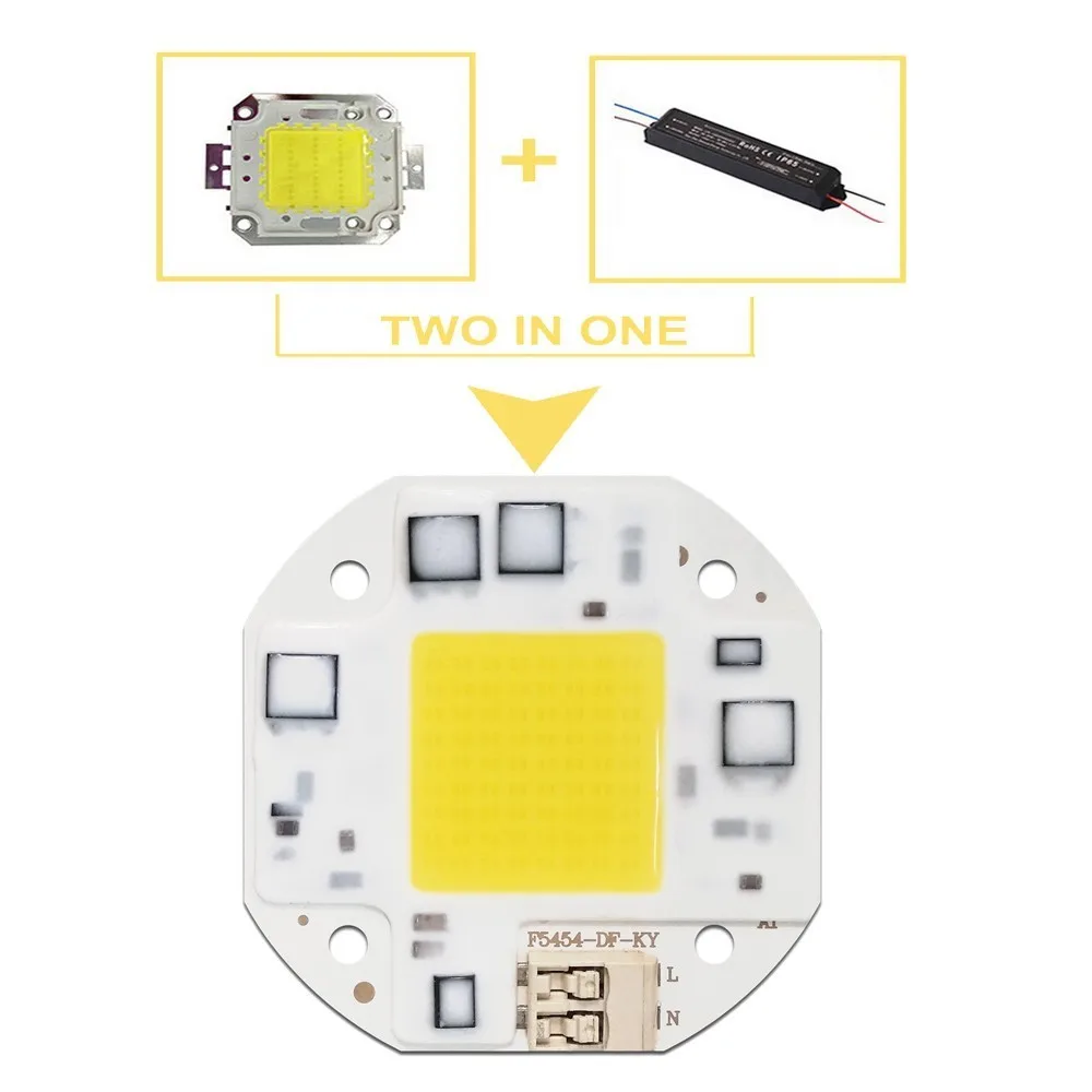 COB светодиодный чип 20 Вт 30 50 матрица AC110V 220V умный ic полный спектр светильник бисер