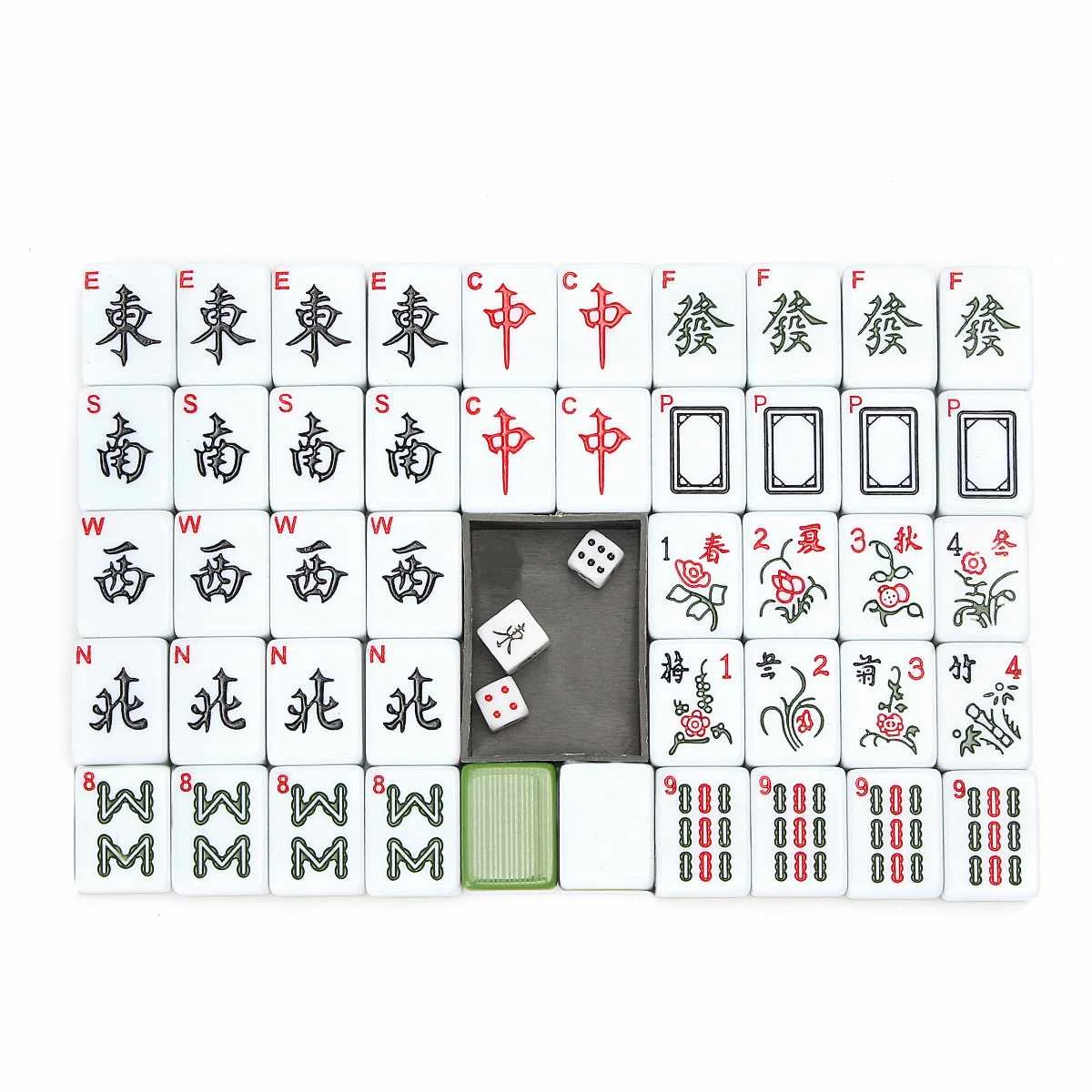 144 плитки Портативный Китайский Маджонг редкая игра набор Ретро Mah-Jong +