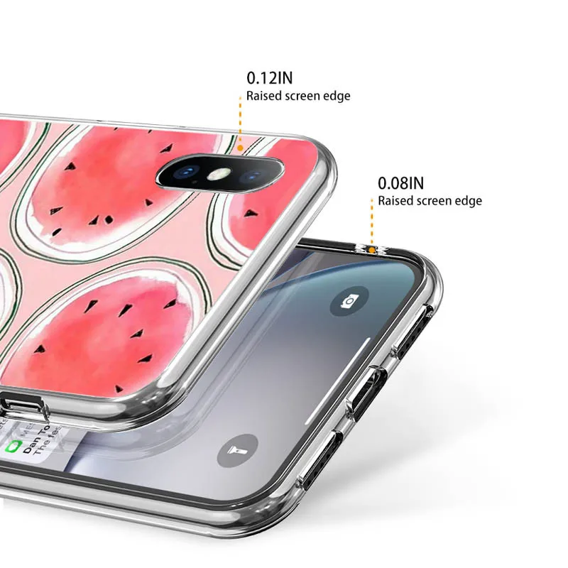 Прозрачный чехол USLION с рисунком арбуза и фруктов для iPhone X XS XR Xs Max мягкий