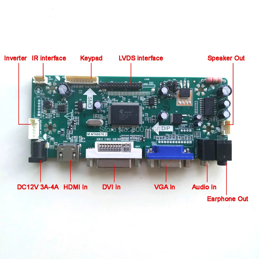 For LTN141P2-L01 LTN141P4-L03 LCD panel DVI VGA 14.1&quot 1400*1050 CCFL LVDS 30Pin M.NT68676 screen controller drive board kit |