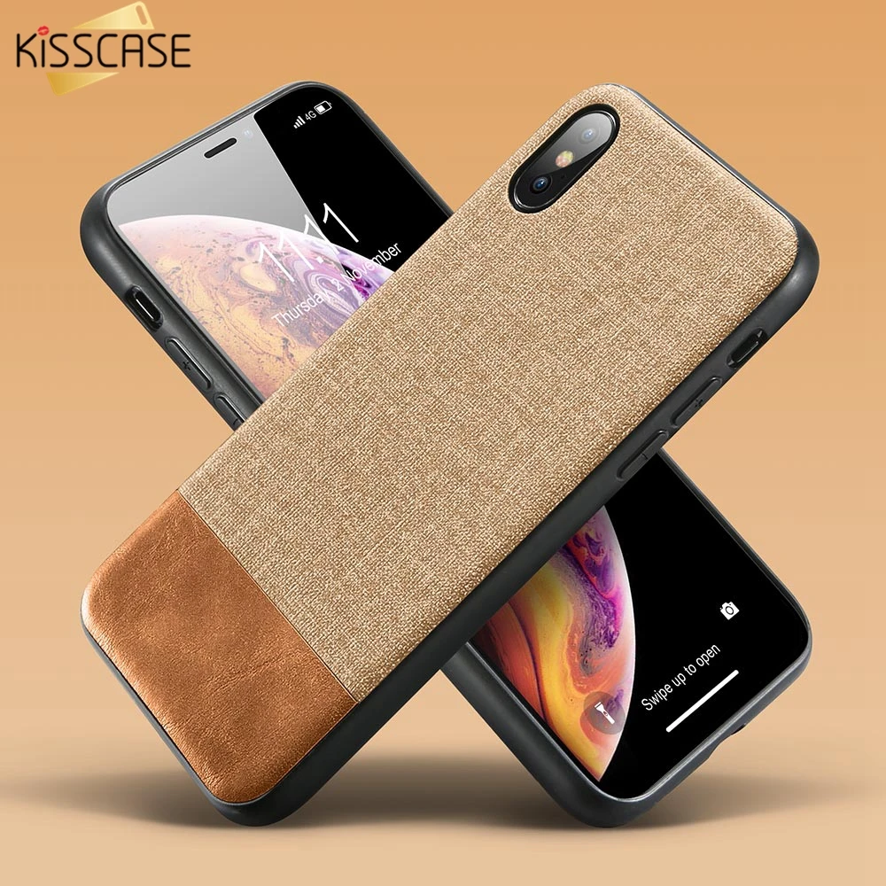 KISSCASE Ретро тканевый чехол для телефона iPhone 11 X XR 7 8 6 6S Plus деловые чехлы из