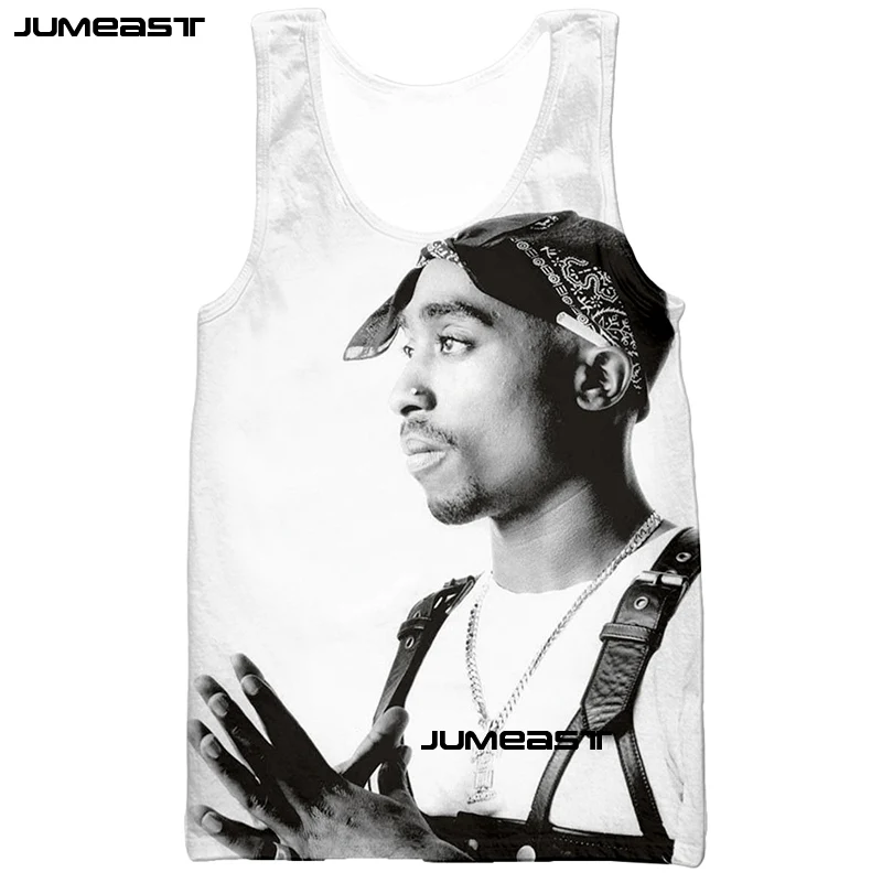 Jumeast певица 2pac Майкл Джексон 3d принт для мужчин/женские топы Прохладный мужчин повседневное футболка без рукавов унисекс жилет средний палец