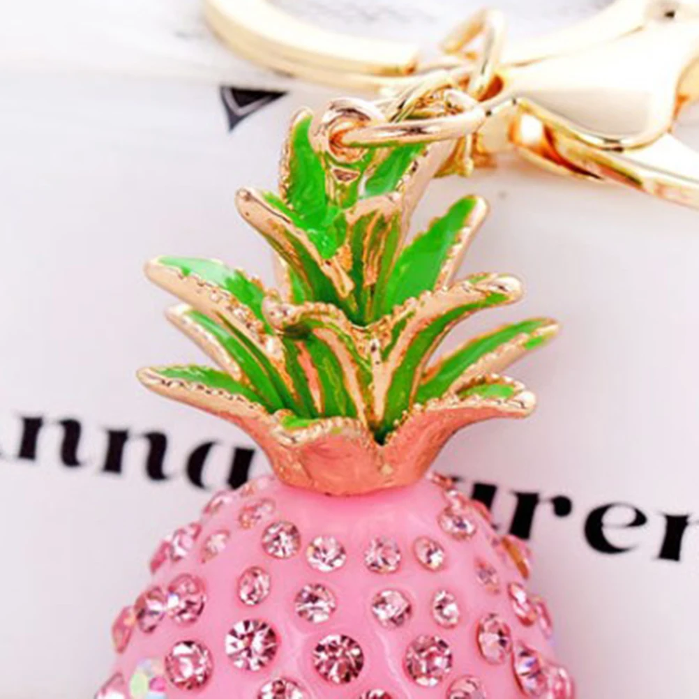 1 шт. металлический брелок Pinapple + Красочные Стразы блестящий в виде фрукта для