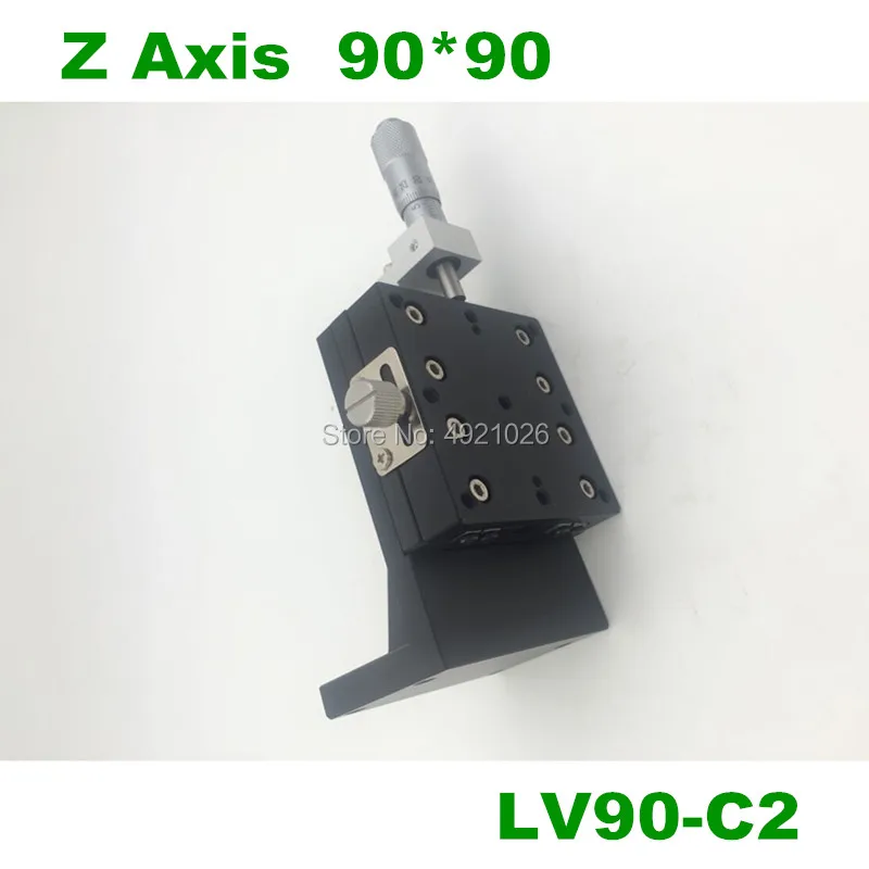 

Z Axis 90*90mm LV90-C2 Manual Displacement Vertical lift fine tuning platform Cross Roller Guide Linear Stage Sliding Table