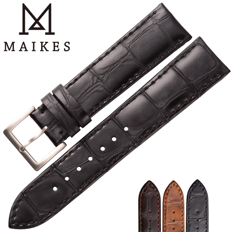 

MAIKES Watch Accessories Genuine Leather Watch Strap Bamboo knot Watchbands 18mm 19mm 20mm 22mm Replace Bracelets Watch Band