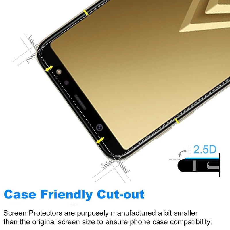 Не полная Защита экрана для samsung s8 закаленное стекло 9H 2.5D A8 A8plus A6 A6plus J4 J4plus J6 J6plus S7
