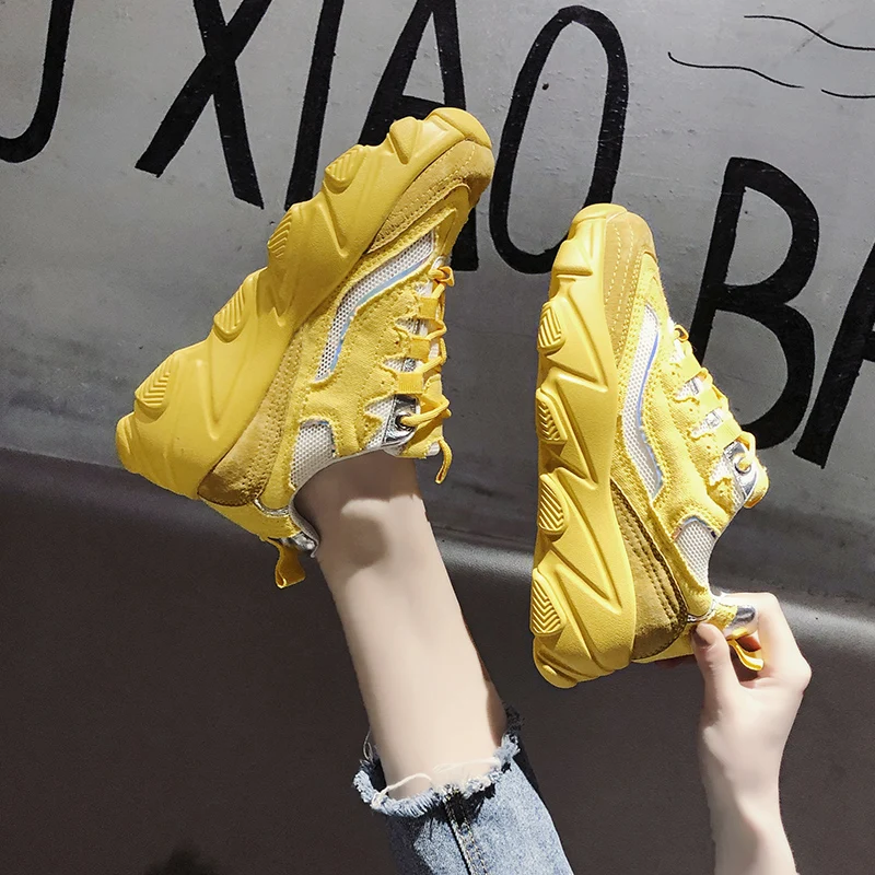 Женские массивные кроссовки коллекция 2019 года модная женская обувь на платформе