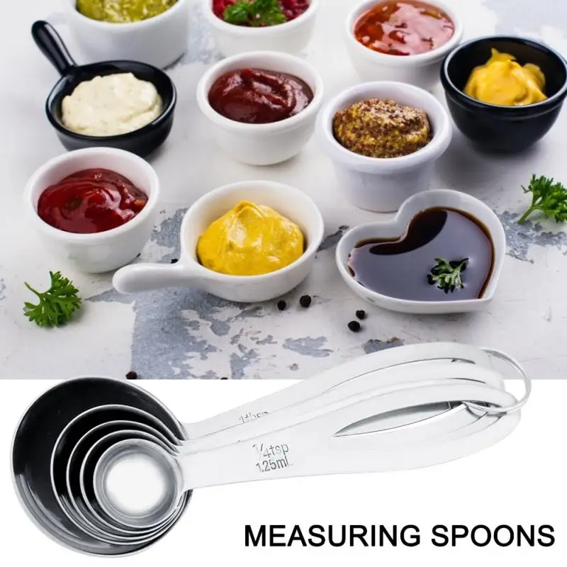 TOPINCN 5 шт./компл. мерные ложки из нержавеющей стали чашки для приправ кофе кухонные