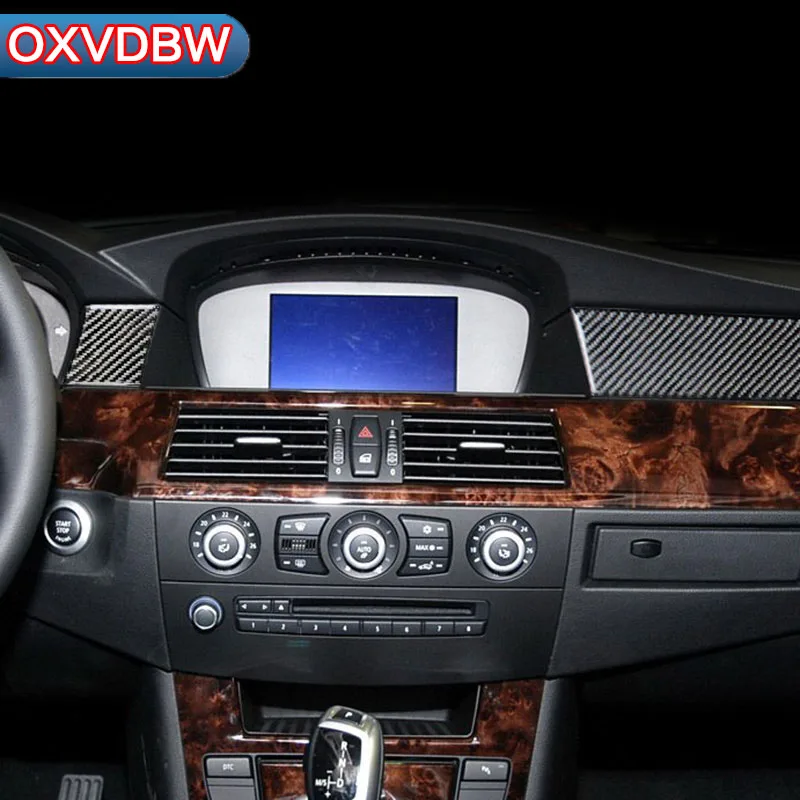 Для BMW E60 карбоновое волокно интерьерные украшения для приборной панели
