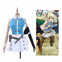 fairy tail cosplay costume lucy heartfilia sexy open back top white mini skirt socks bag halloween cloth for woman carnival