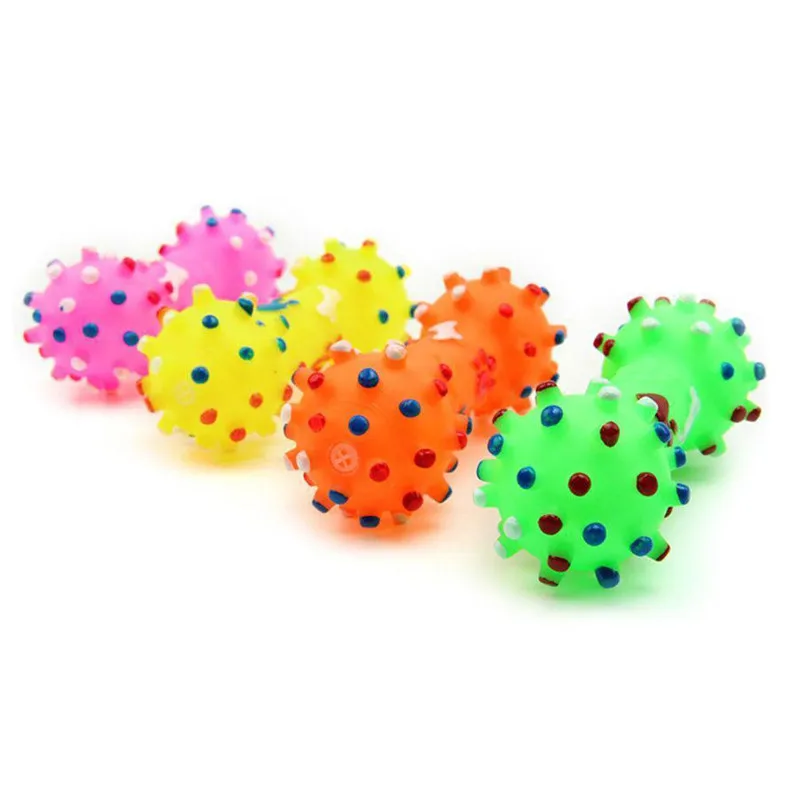 

New Creative Pet Dog Chew Toys Cost-effective Soft Small Rubber Bone Squeaky Toys Multicolor Practical Durable Dot For Puppy Dog
