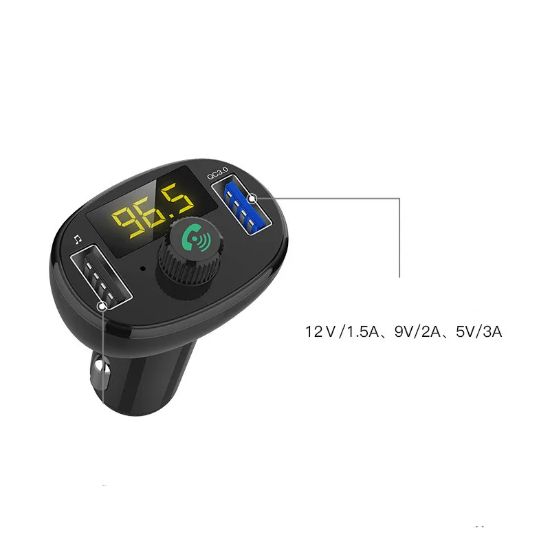 Автомобиль Bluetooth Mp3 плеер QC3.0 Usb fm передатчик Автомобильная электроника Handfree авто