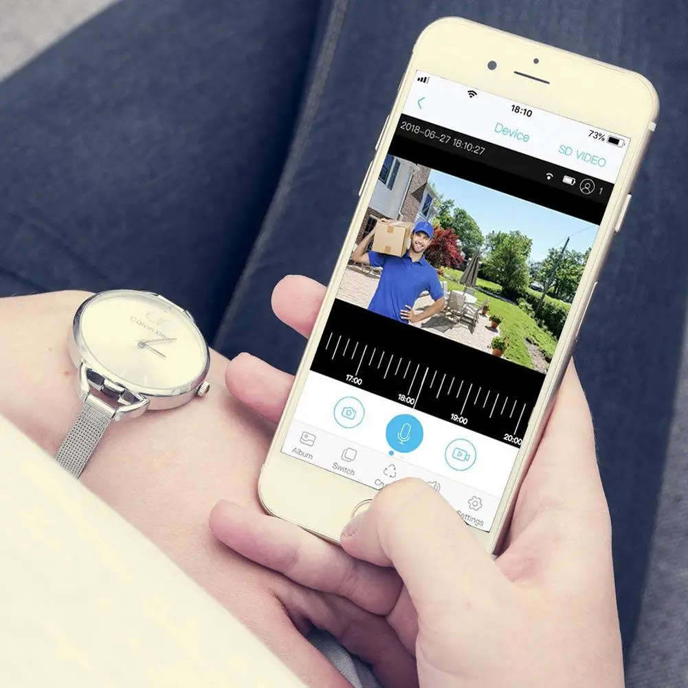 WiFi видео дверной звонок 720P умный дом камера безопасности 2 стороннее Аудио ночное
