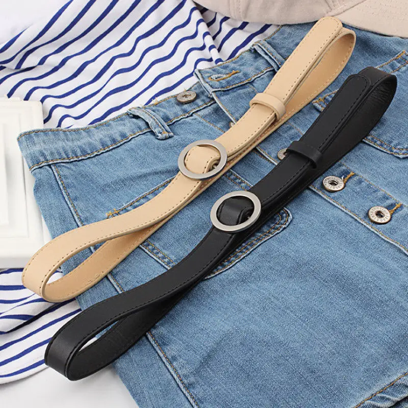 Новинка 2018 круглый металлический женский ремень из искусственной кожи золотого