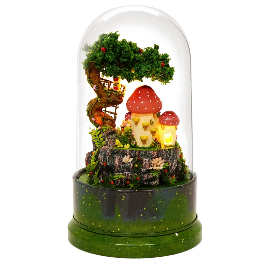 Миниатюрный Кукольный домик сделай сам вращающаяся Музыкальная шкатулка с