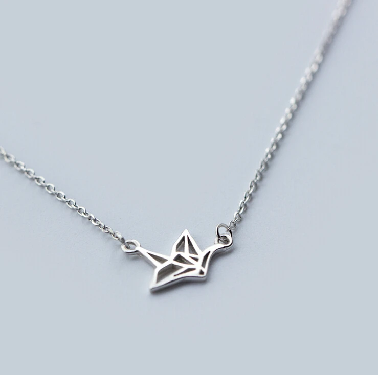 S92-5 ювелирные изделия из стерлингового серебра SIL прекрасный оригами кран