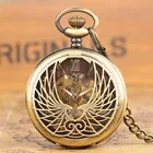 Часы наручные механические в стиле стимпанк, чёрныебронзовые карманные Ретро-часы с подвеской и римскими цифрами, лучший подарок для мужчин и женщин