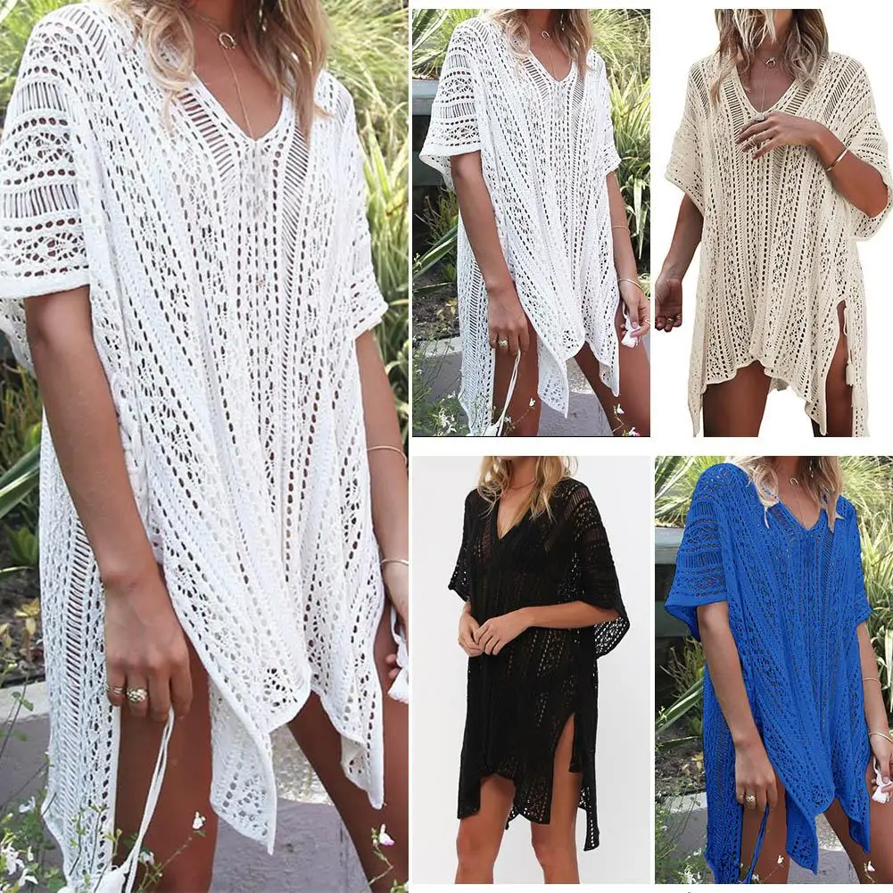 Лето 2019 купальник свободная Вязаная пляжная шаль для отдыха рубашка защиты от
