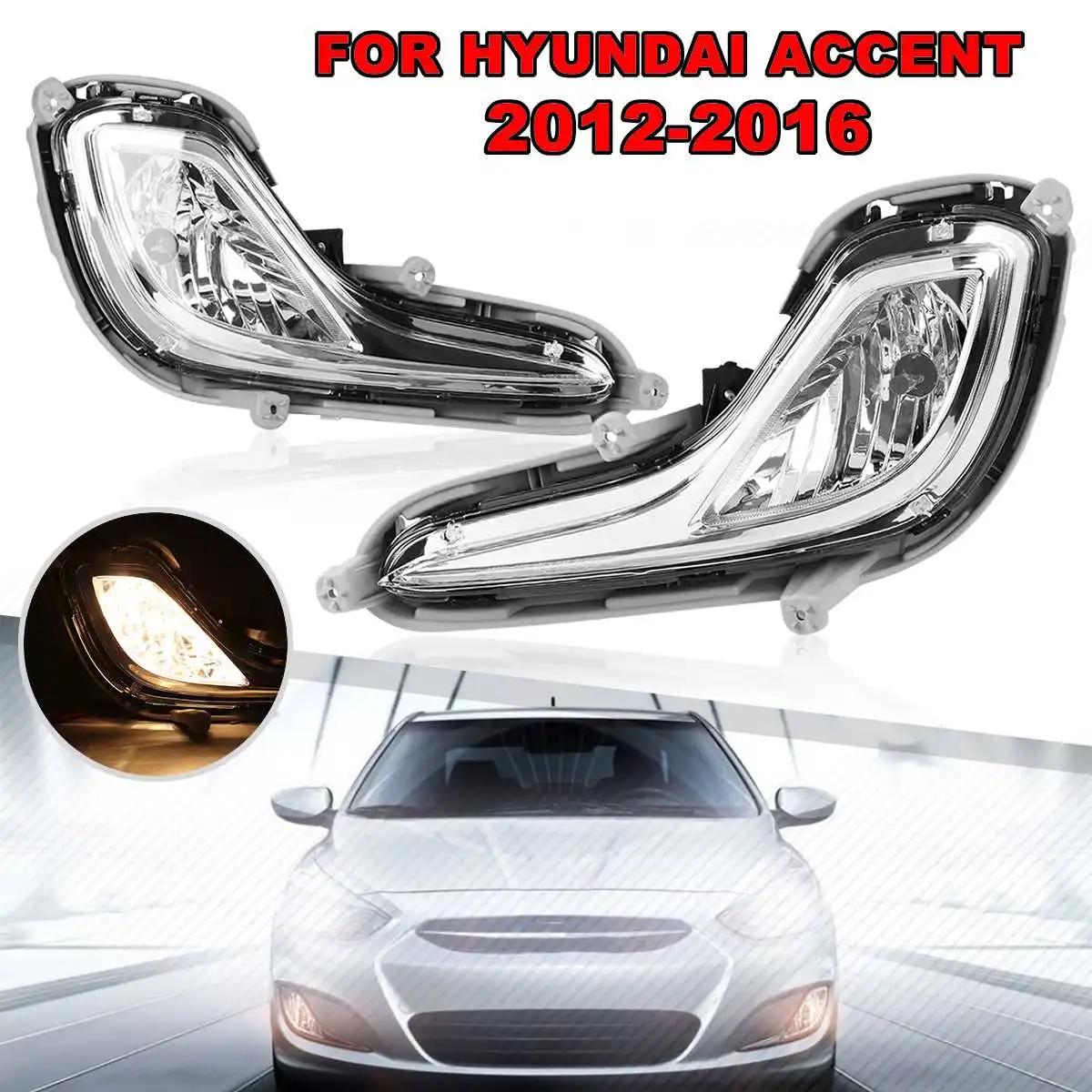Пара противотуманная фара дальнего света левый и правый RH LH бампер для hyundai Accent 2012 2013 1.6L 922011R010, 922021R000