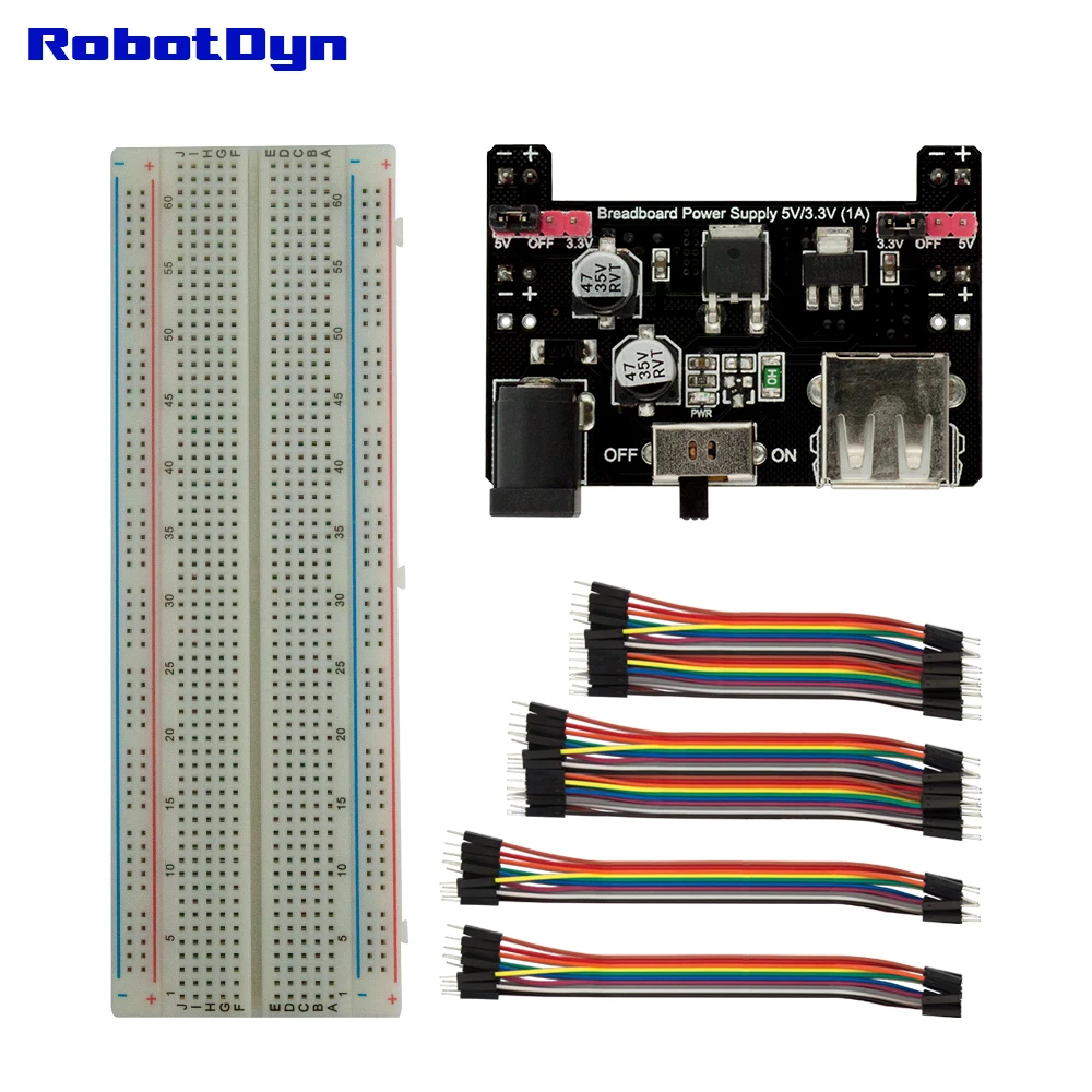 Комплект: макетная плата + источник питания 5 В/3 3 В (1A) 60 перемычек|kit supply|kit kitspower