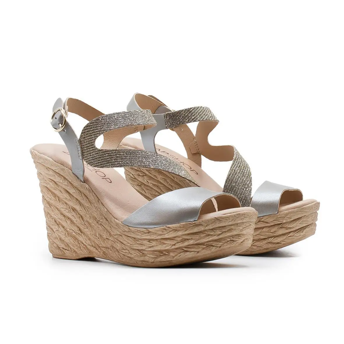 ZAPSHOP WOMAN SKIN SANDALS CUNA 100% сделано в Испании. Мод. ZP9215 с зигзагообразным