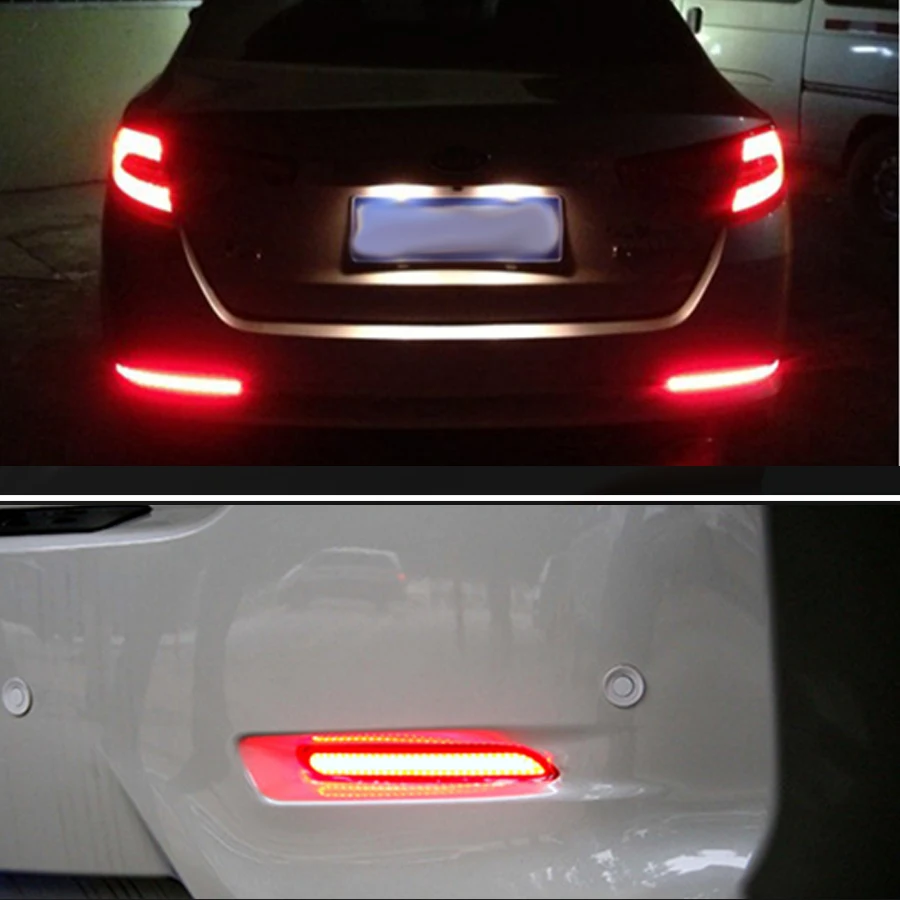 

2 X Car Rear Bumper Light Fog Red Lens Red Tail Brake Stop Running Warning Light 12V