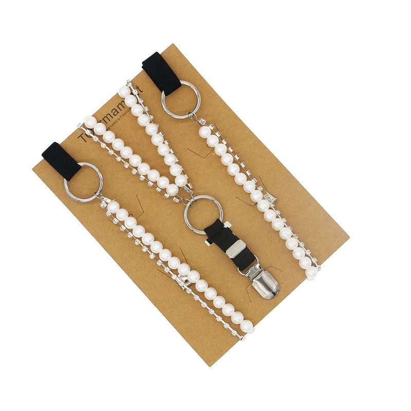 Cinturón de perlas de estilo coreano, tirantes de ropa blanca dulce, pajarita de 2cm de ancho, accesorios creativos para regalo