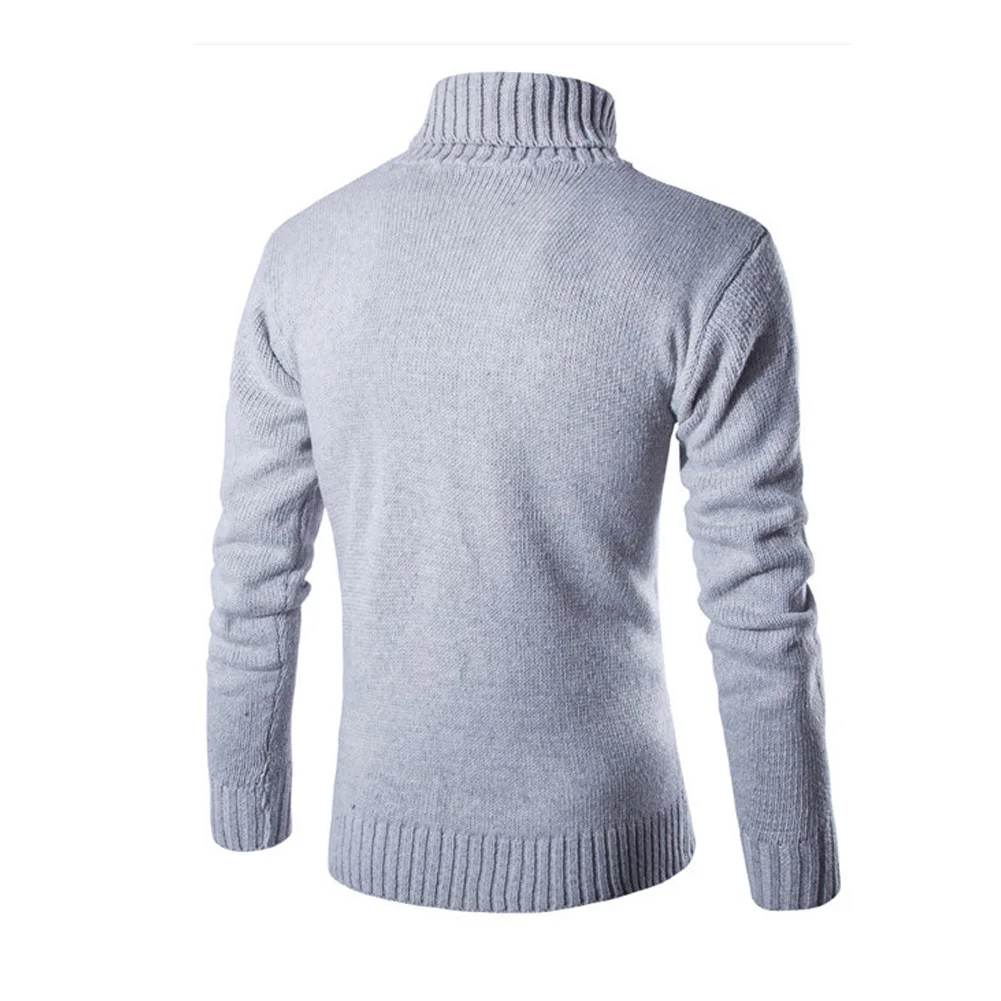 

2018 Men Coarse Wool Sweater New Fashion Thick Warm Pure Color Knitwear Winter Thick Knitted Pullover Turtleneck Casual Sweater