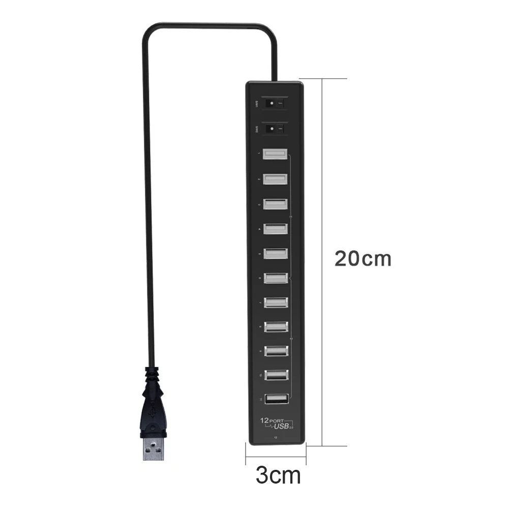 Перетащите двенадцати USB2.0 концентратор 12 Порты и разъёмы USB высокое Скорость для