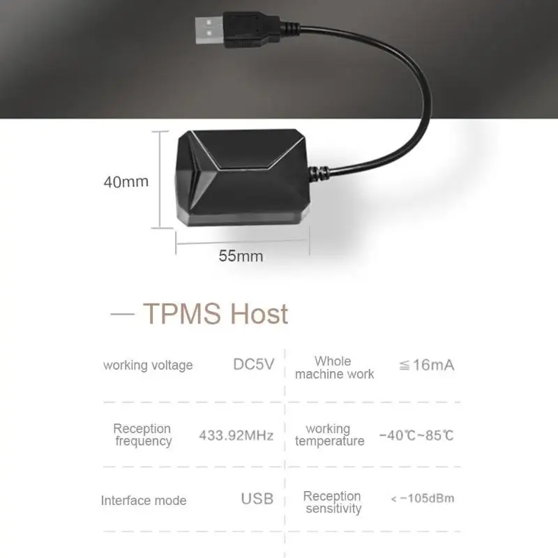 USB автомобильный TPMS монитор давления в шинах Система сигнализации для Android видео