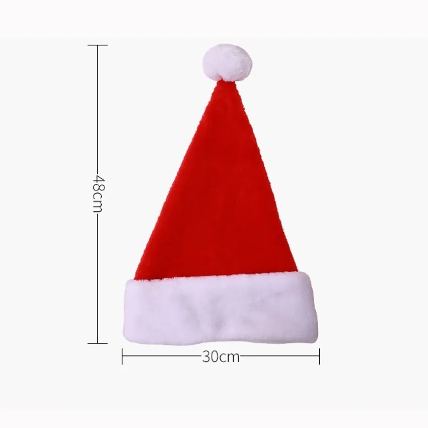 

Qianxiaozhen Non-woven Fabric Santa Hat Red And White Cap For Santa Claus Costume Party Christmas Party Decorations