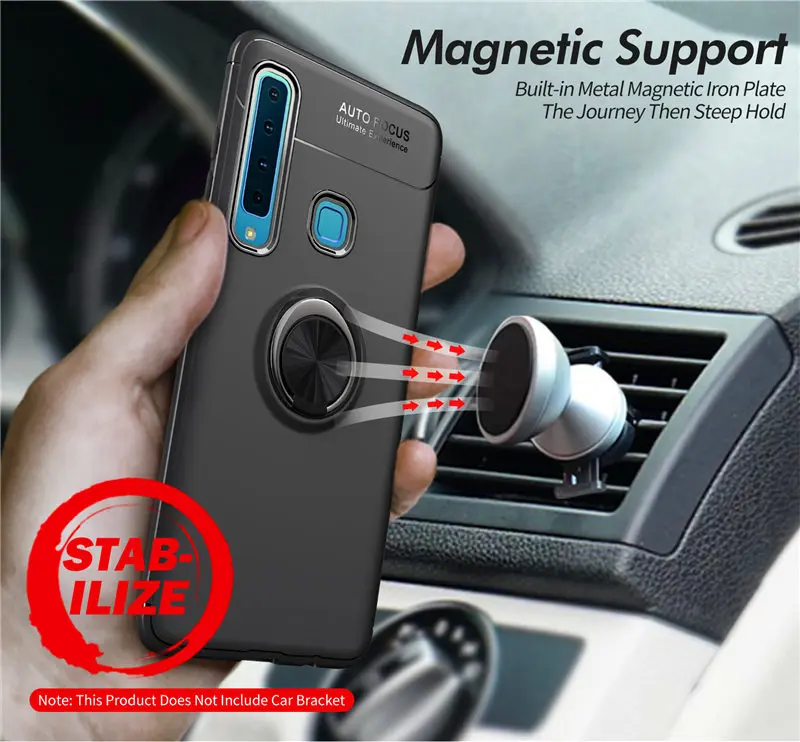 

Case For Samsung A9 2018 A920F Case Silicone Cover For Samsung Galaxy A9 2018 SM-A920 Soft TPU Cases Magnetic Car Holder Ring