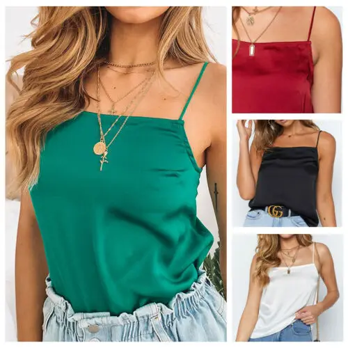 Повседневные топы NUEVA Mujer Camisola llano с ремешками Chaleco Blusa sin mangas tanque|Топы| |