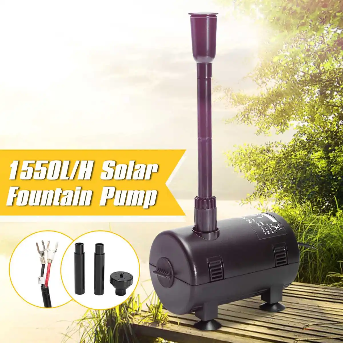 12 V-24 V DC 16 Вт Солнечная приведенная в действие погружной насос фонтана полив Садовый пруд аквариум погружной насос водопад 1600L/ч