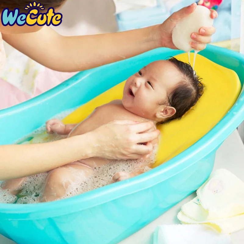 Wecute детский коврик для ванной, мультяшная Нескользящая губчатая Подушка для новорожденных, подушка для купания детей, детские игрушки для ухода за ребенком, складная Защитная Ванна