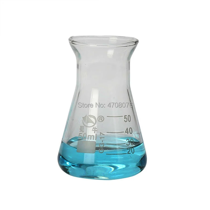 Стеклянная мерная коническая колба боросиликатная Erlenmeyer пирекс треугольные