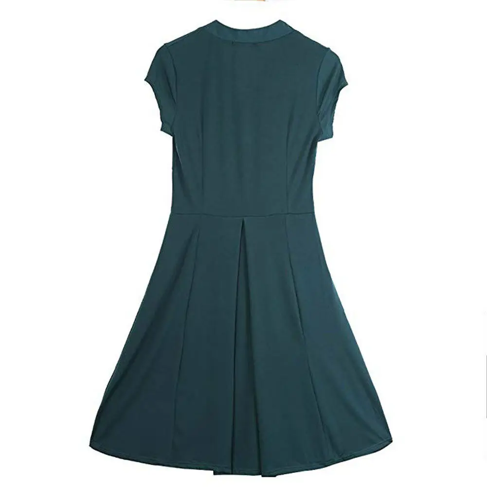 

Women Elegant V-Neck Off Shoulder Lace Dress Summer Green Formal Evening Party Long Sleeve Dress Lady Dresses Plus Size M-2XL
