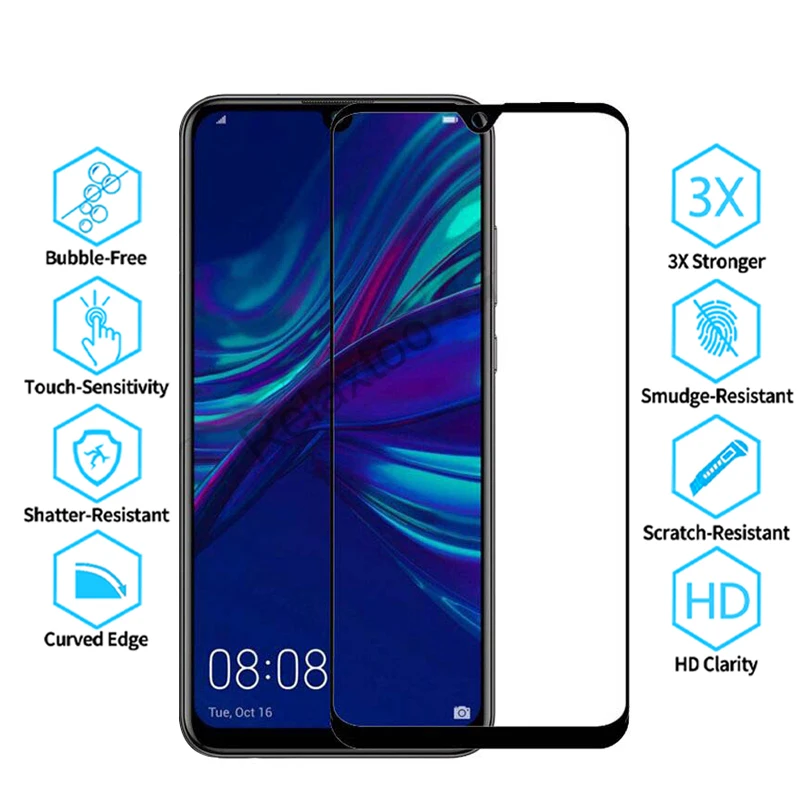 Закаленное стекло с полным покрытием для Huawei P Smart 2019 защита экрана PSmart защитная