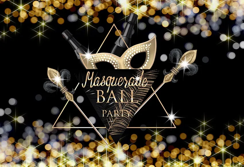 Photographic Background Classy Carnival Masquerade Ball Party Elegant Golden Diamond Mask Backdrop Photocall Professional Custom |