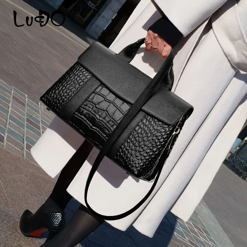 LUCDO модные женские сумки из кожи аллигатора роскошная кожаная сумка с ручками под