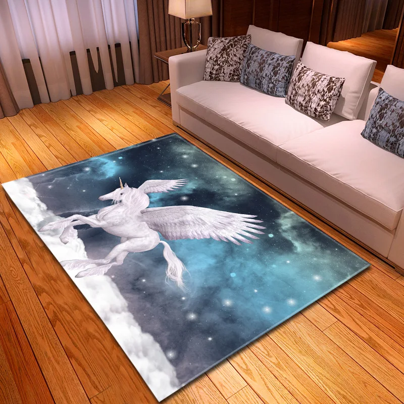 Детские Радуга Единорог звезды Rugs And Carpets шелковистый для маленьких домашние