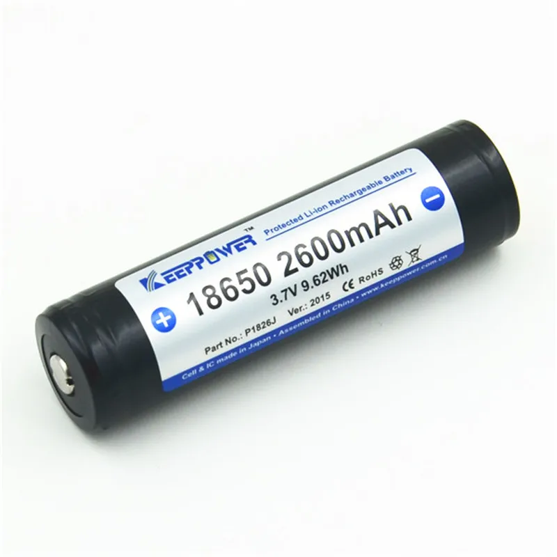 4 шт. Keeppower 18650 2600 мАч 3 7 V 9.62Wh защищенная литий ионная аккумуляторная батарея