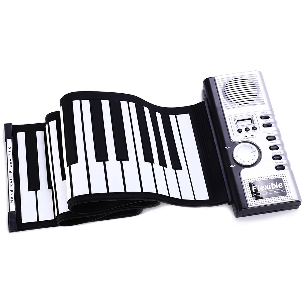 Гибкая 61 клавиша силиконовая MIDI цифровая рулонная клавиатура пианино игрушка