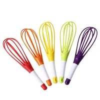 plastic foldable egg beater dual use manual egg blender milk frother sweet color cream whisk dough paste ballonflat mixer