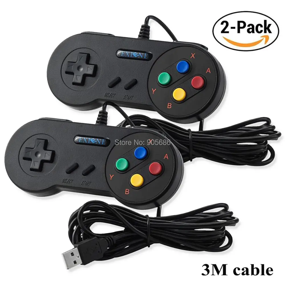 Exlene 2pack 3m Usb контроллер Snes супер классический геймпад джойстик для ПК Windows Ubuntu