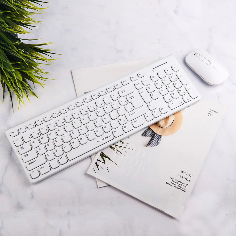 SUNSONNY S R2000PRO Беспроводная настольная клавиатура мышь комбо 104 клавиш 2 4 ГГц