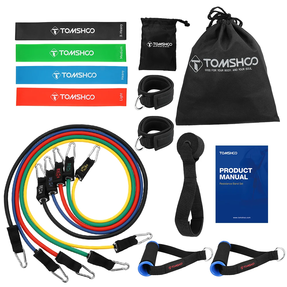 Комплект эластичных лент TOMSHOO 17 шт. Резиновая лента для фитнеса йоги тренажерного