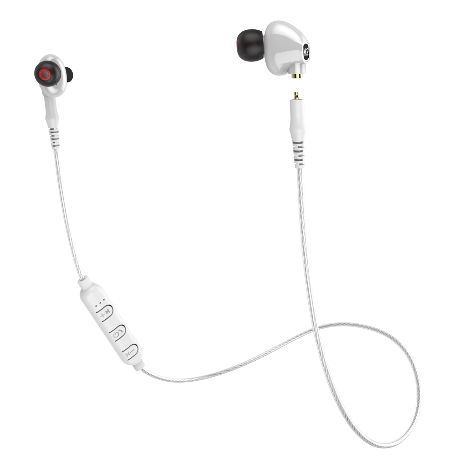 Лучшие предложения двойные динамические Hi-Fi наушники M2 2 в 1 беспроводные Bluetooth +