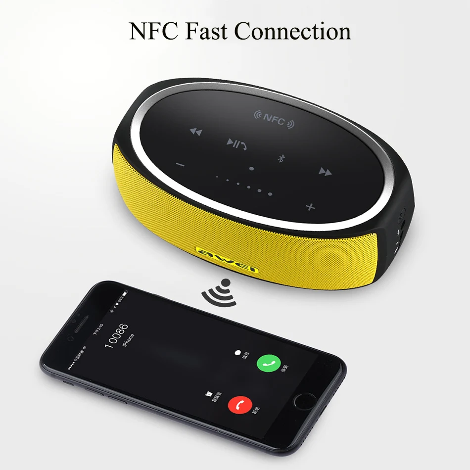 AWEI Y210 NFC Беспроводной Bluetooth Динамик открытый переносной динамик 2200 mah fm радио